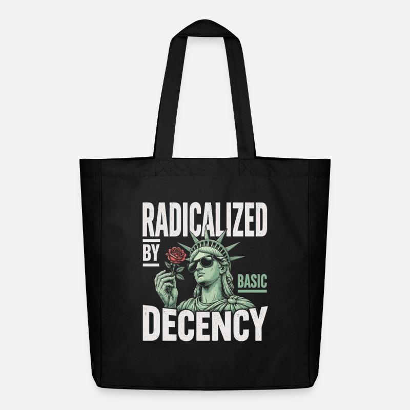 Radicalized by Decency Statue - Midweight Recycled Tote Bag by Stanley/Stella - black