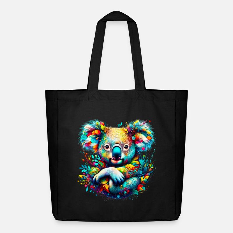 Koala - Midweight recycelter Stoffbeutel von Stanley/Stella - Schwarz