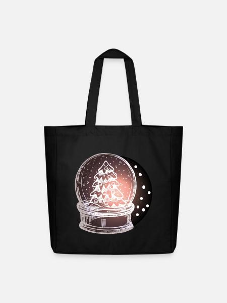 Schneekugel Weihnachtsbaum - Midweight recycelter Stoffbeutel von Stanley/Stella - Schwarz