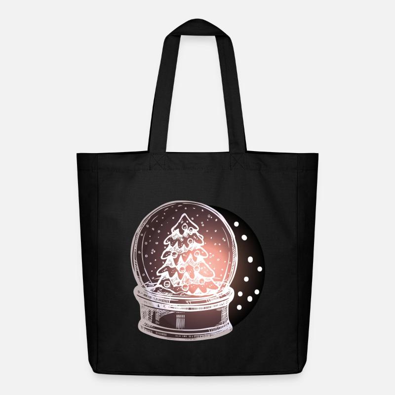 Schneekugel Weihnachtsbaum  - Midweight recycelter Stoffbeutel von Stanley/Stella - Schwarz