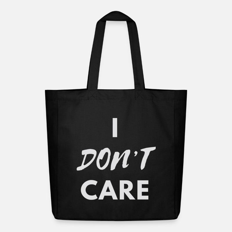 I don't care silberner Druck - Midweight recycelter Stoffbeutel von Stanley/Stella - Schwarz