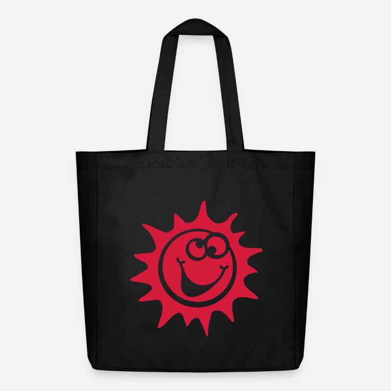 sun smiley 1c - Midweight Recycled Tote Bag by Stanley/Stella - black