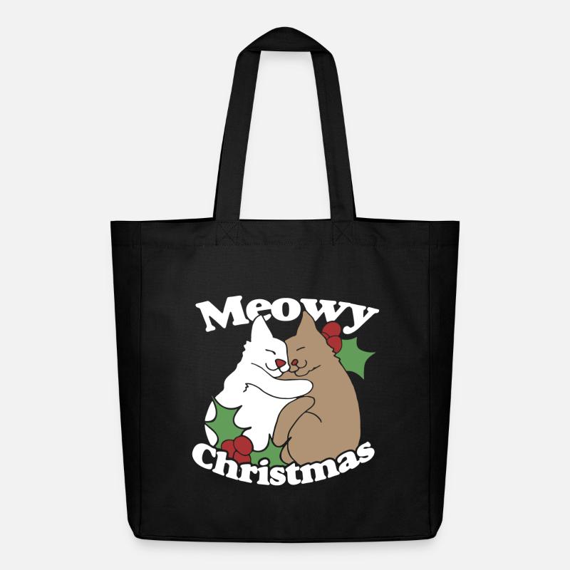 Meowy Weihnachtshemd - Midweight recycelter Stoffbeutel von Stanley/Stella - Schwarz