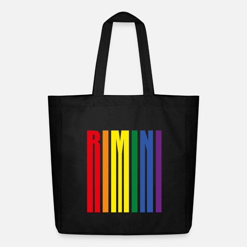 Rimini Regenbogen Pride Geschenk Urlaub Meer - Midweight recycelter Stoffbeutel von Stanley/Stella - Schwarz