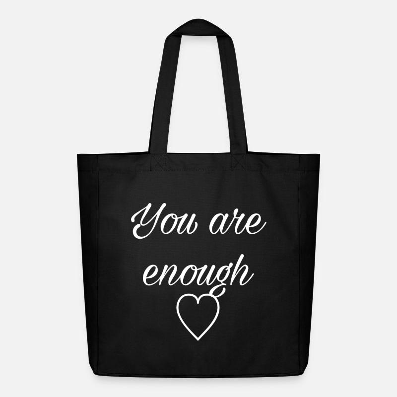 You are enough - Midweight recycelter Stoffbeutel von Stanley/Stella - Schwarz