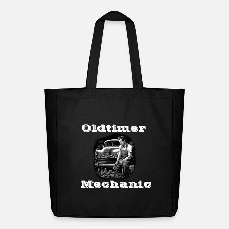 Oldtimer Mechanic white - Midweight Recycled Tote Bag by Stanley/Stella - black