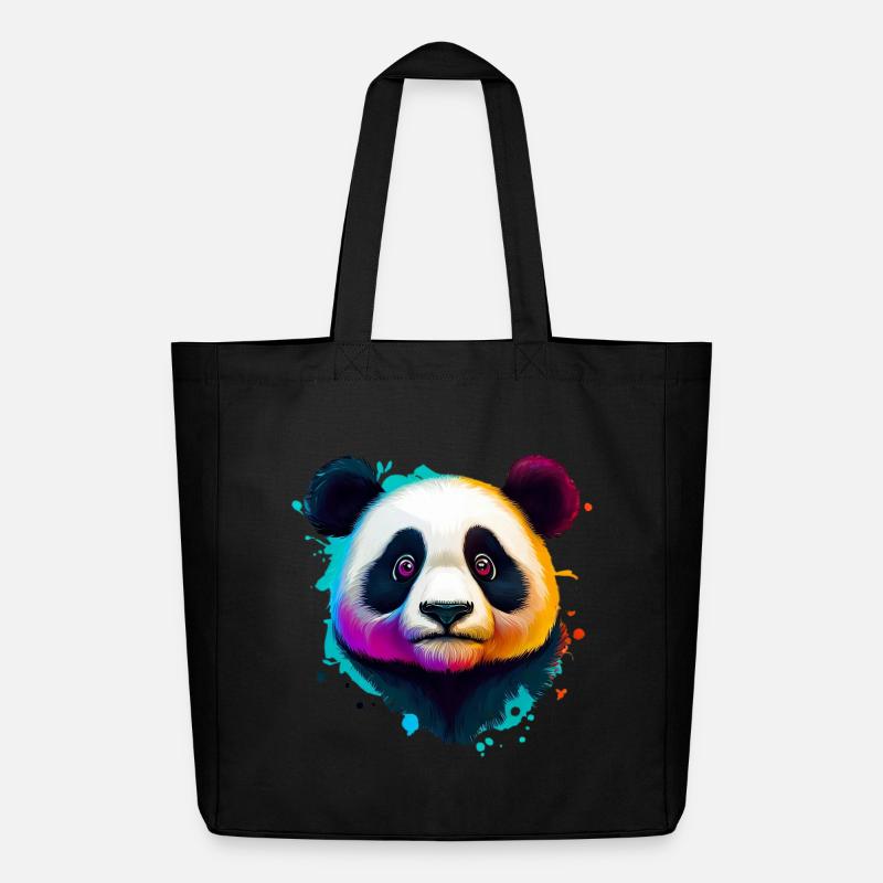 Panda - Midweight recycelter Stoffbeutel von Stanley/Stella - Schwarz