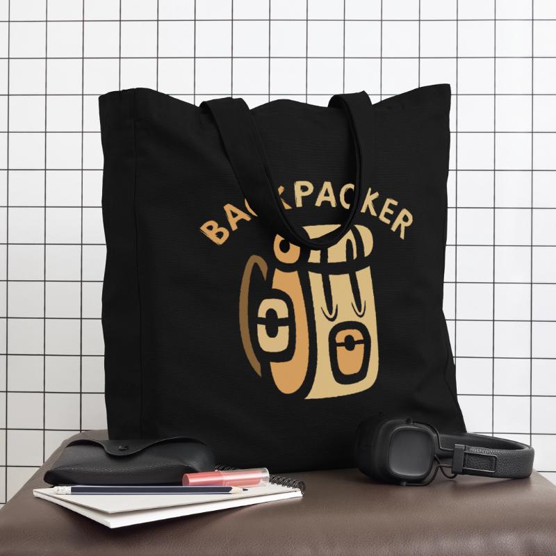 Backpacker Comic Backpack Design Midweight Recycled Tote Bag by Stanley/Stella