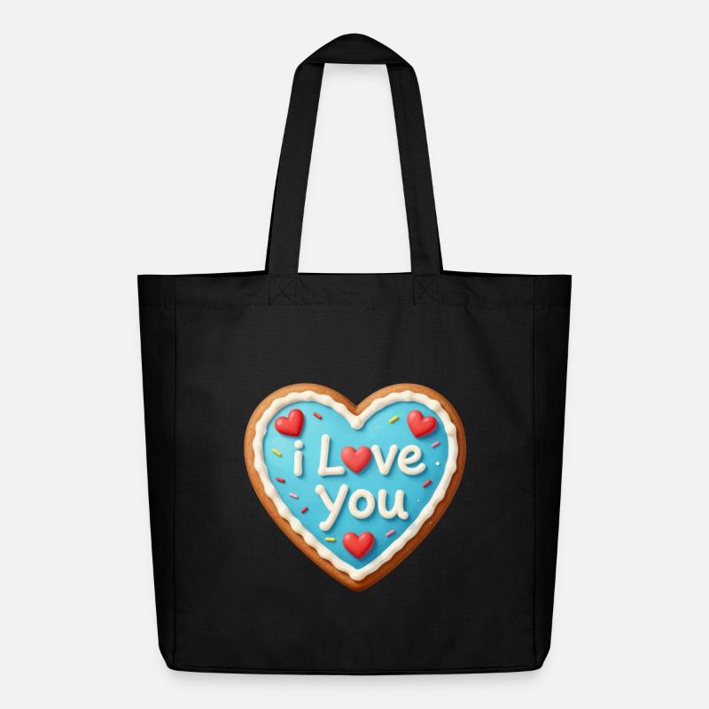 Valentinstag Herz Geschenk Valentinstag - Midweight recycelter Stoffbeutel von Stanley/Stella - Schwarz