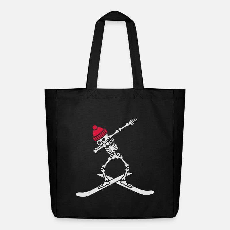 Dab dabbing skeleton ski skiing - Midweight recycelter Stoffbeutel von Stanley/Stella - Schwarz