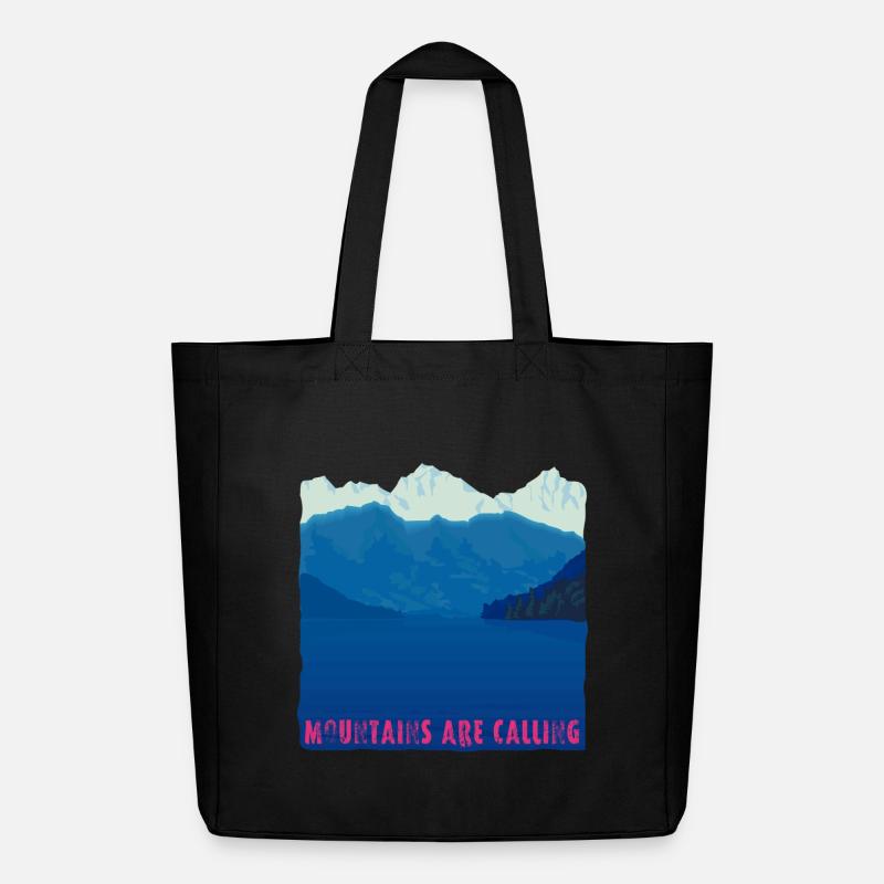 Mountains are Calling | Berge und See - Midweight recycelter Stoffbeutel von Stanley/Stella - Schwarz