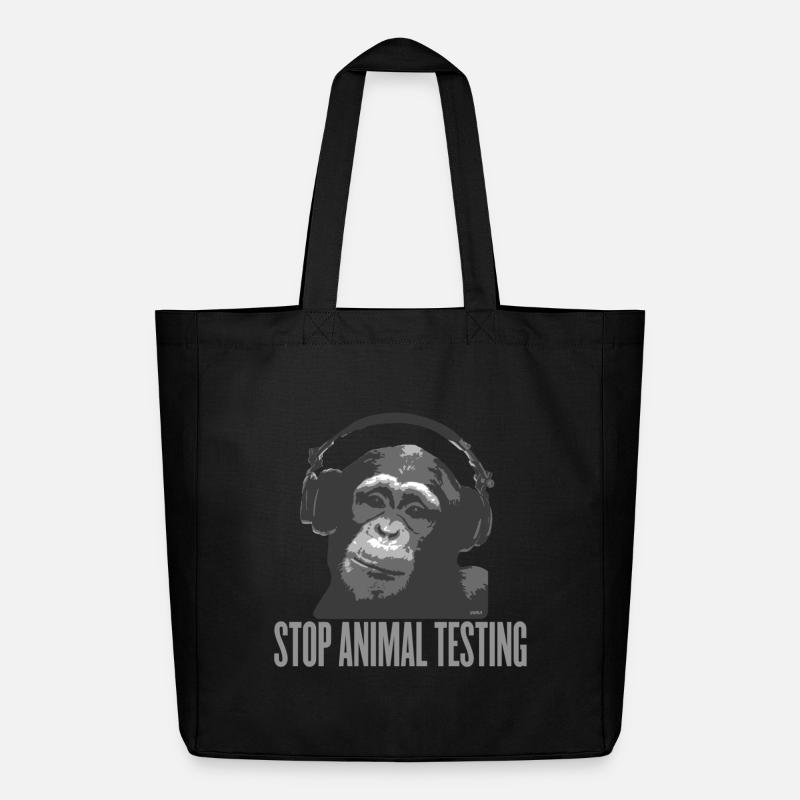 Stop Animal Testing by wam - Midweight recycelter Stoffbeutel von Stanley/Stella - Schwarz