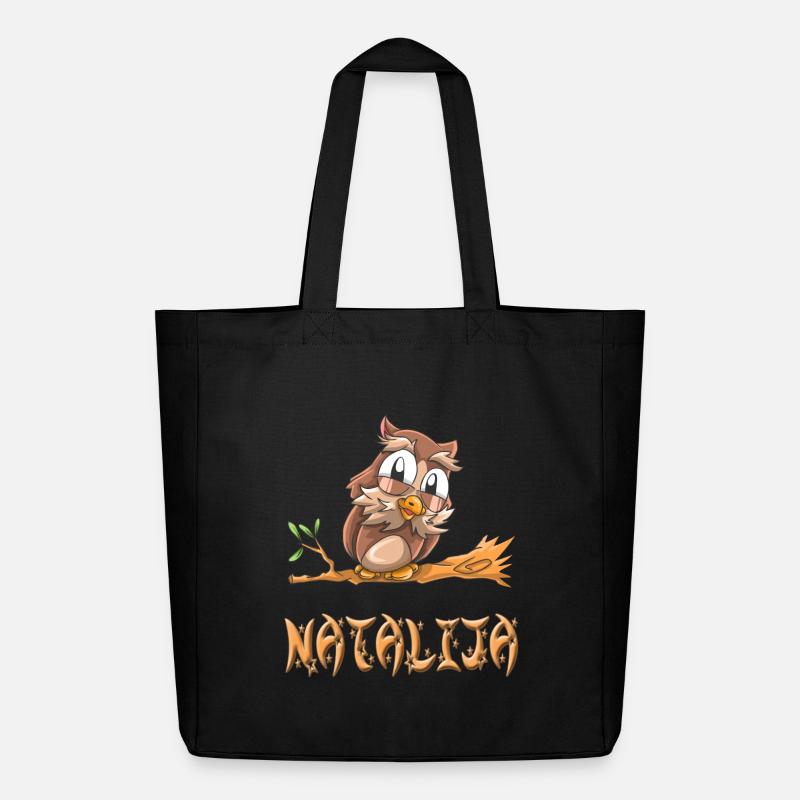 Eule Natalija - Midweight recycelter Stoffbeutel von Stanley/Stella - Schwarz