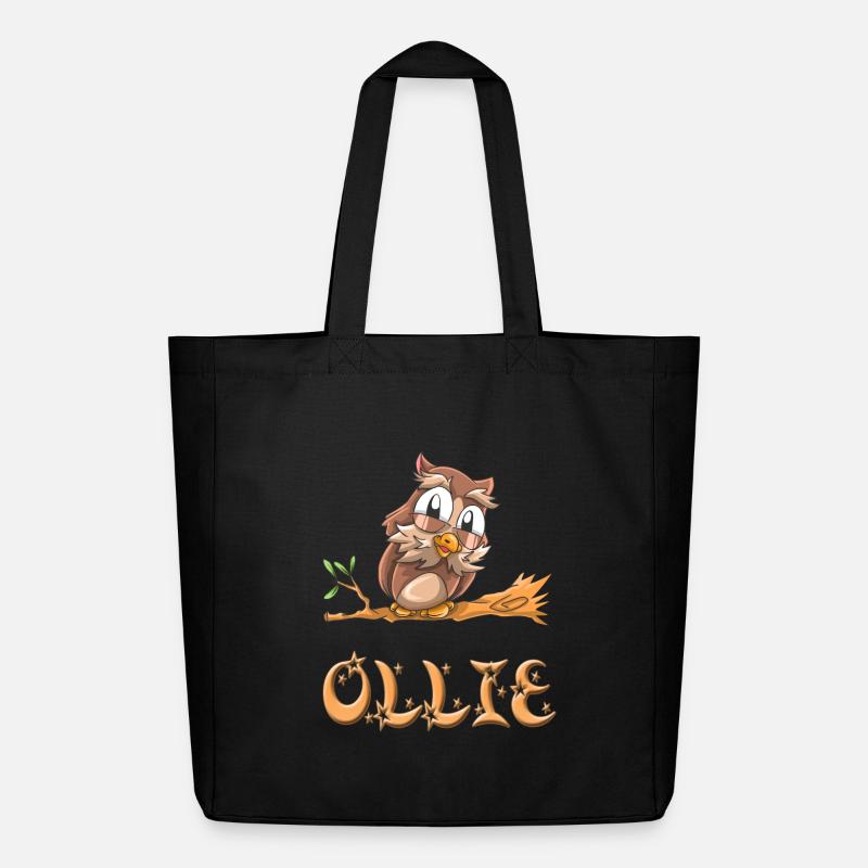 Eule Ollie - Midweight recycelter Stoffbeutel von Stanley/Stella - Schwarz