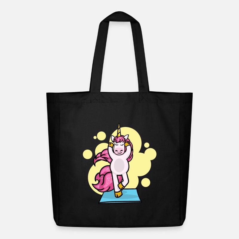 Pilates Unicorn Übung Training Workout Gym - Midweight recycelter Stoffbeutel von Stanley/Stella - Schwarz