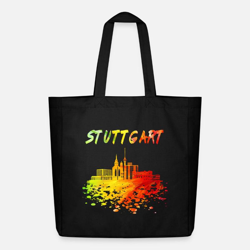 Stuttgart Skyline / Schwaben Stadt Schwarzwald - Midweight recycelter Stoffbeutel von Stanley/Stella - Schwarz