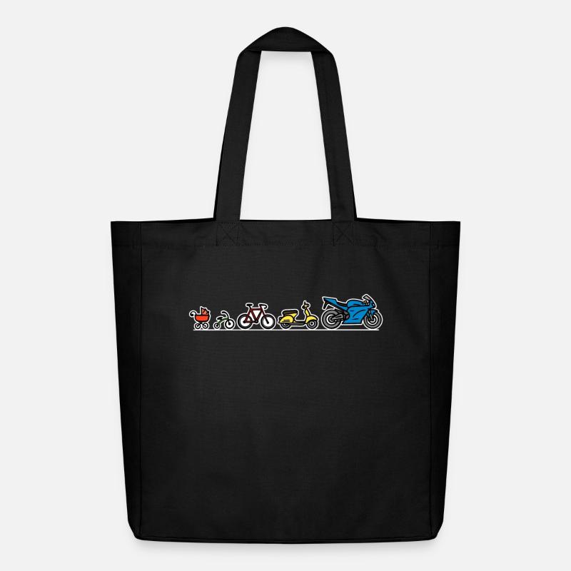 Biker evolution motorcycle development progress - Midweight Recycled Tote Bag by Stanley/Stella - black
