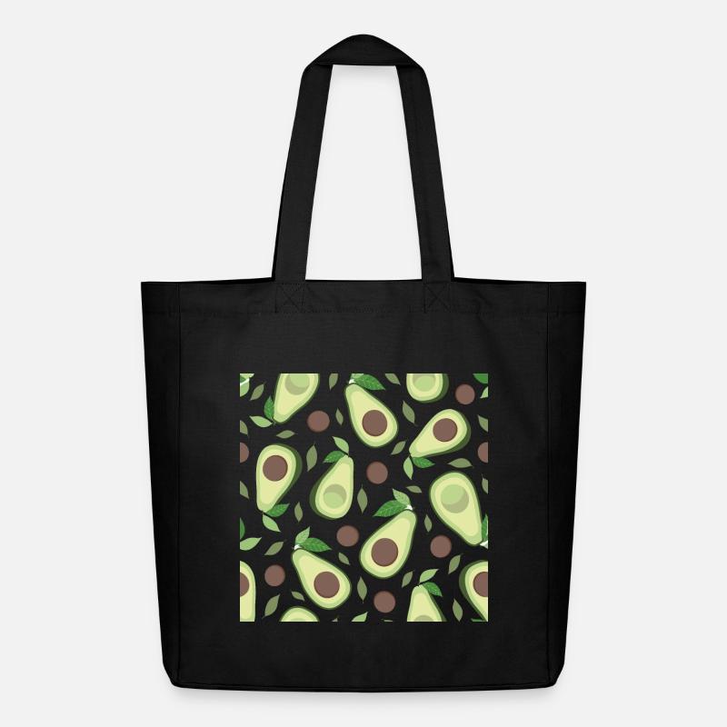 Eggplant and avocado pattern - Midweight Recycled Tote Bag by Stanley/Stella - black