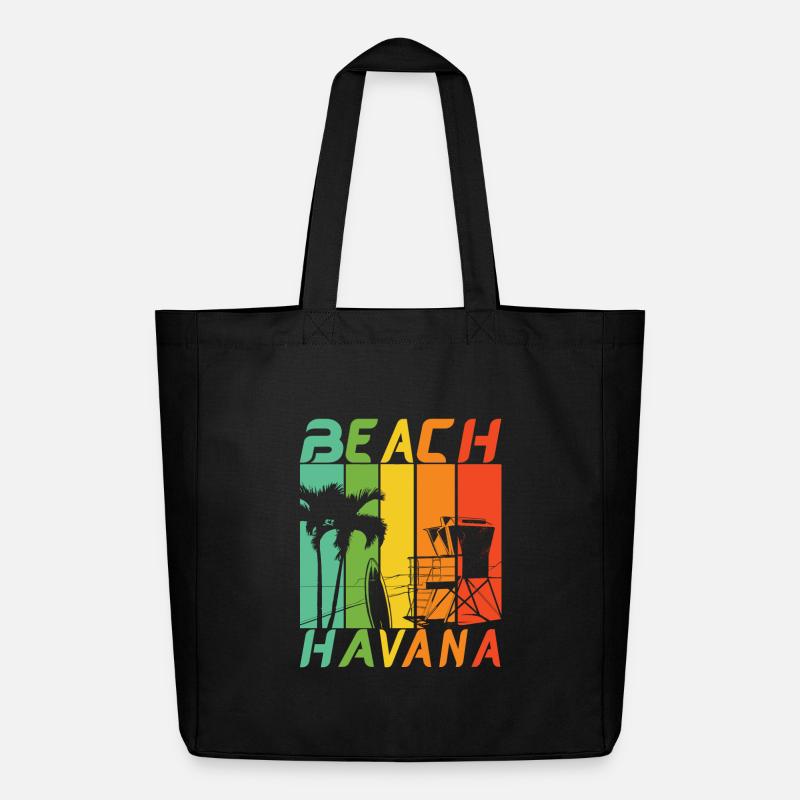 Havanna Beach Design / Geschenkidee - Midweight recycelter Stoffbeutel von Stanley/Stella - Schwarz