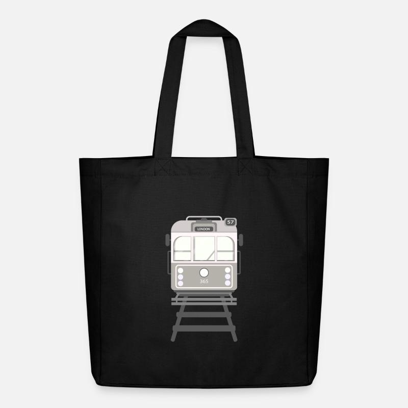 Tram, Straßenbahn - Midweight recycelter Stoffbeutel von Stanley/Stella - Schwarz