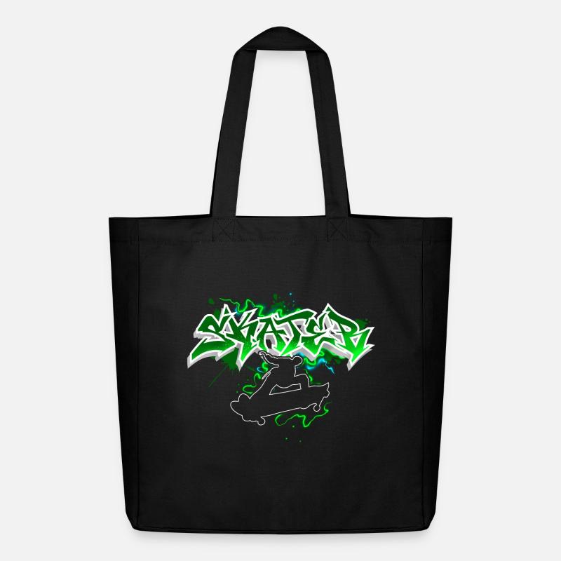 Skater Graffiti - Midweight recycelter Stoffbeutel von Stanley/Stella - Schwarz