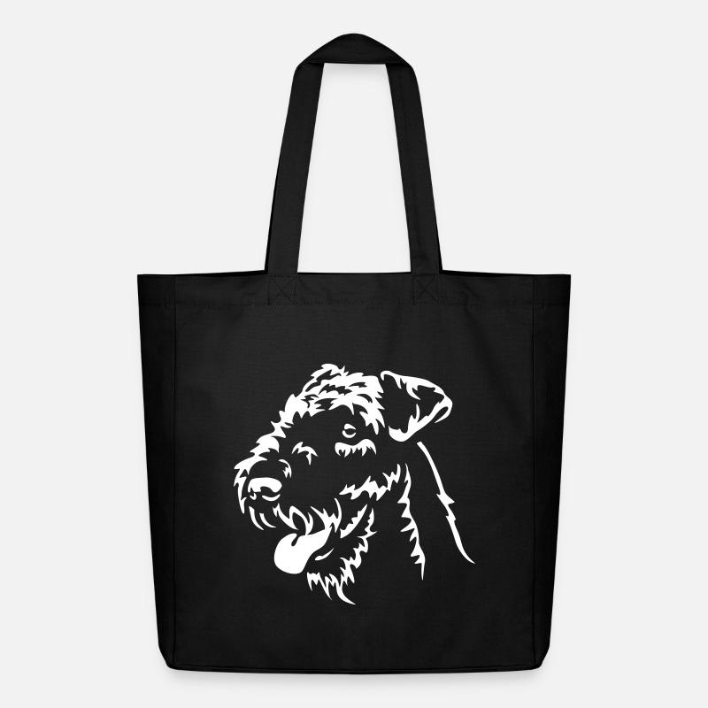 Airedale Terrier "Black Edition" - Midweight recycelter Stoffbeutel von Stanley/Stella - Schwarz
