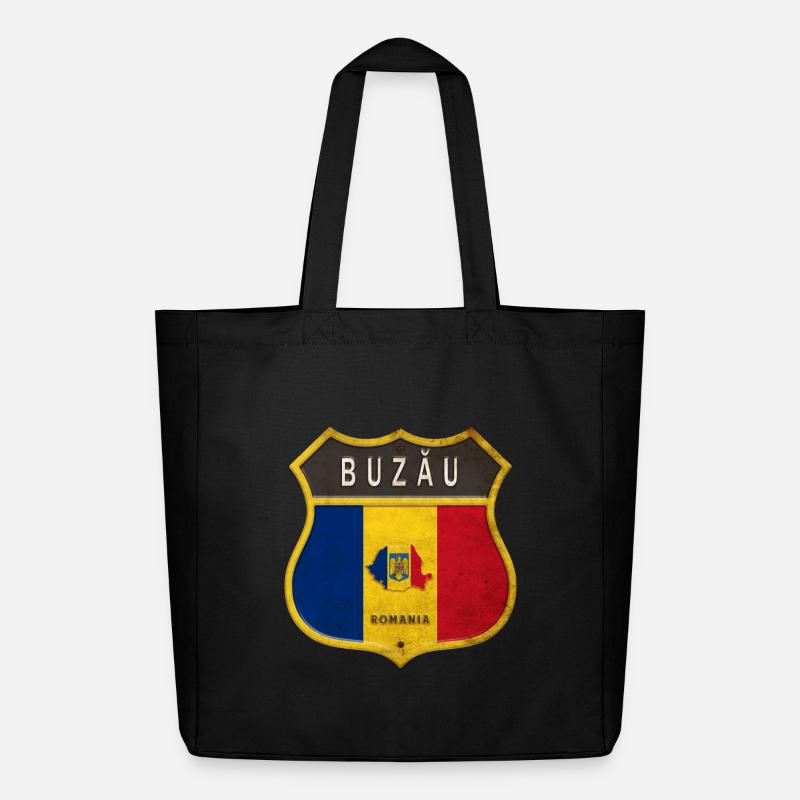 Buzău Rumänien Wappen Design - Midweight recycelter Stoffbeutel von Stanley/Stella - Schwarz