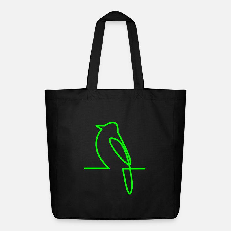 Leuchtender Vogel Linienkunst - Midweight recycelter Stoffbeutel von Stanley/Stella - Schwarz