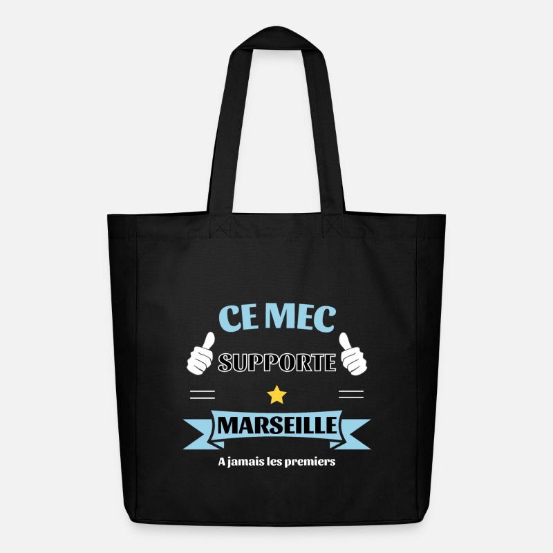 Ce mec supporte Marseille - Tote bag Stanley/Stella Midweight recyclé - noir
