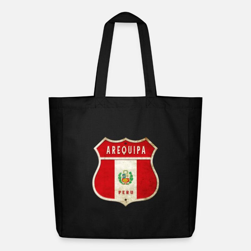 Arequipa Peru Wappen Flaggen Design - Midweight recycelter Stoffbeutel von Stanley/Stella - Schwarz