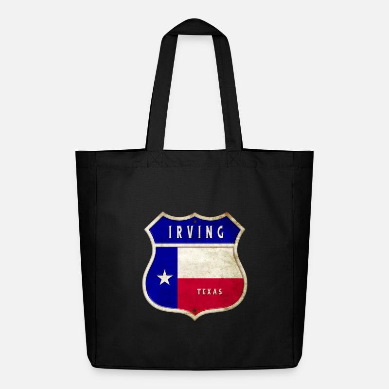 Irving Texas Wappen Flaggen Design - Midweight recycelter Stoffbeutel von Stanley/Stella - Schwarz