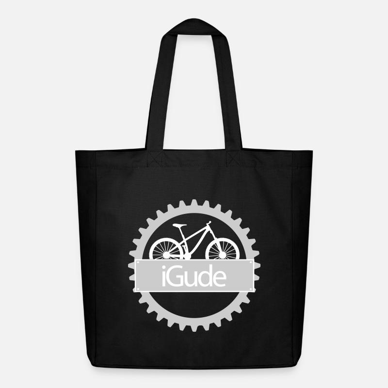 iGude Zahnrad MTB hell - Midweight recycelter Stoffbeutel von Stanley/Stella - Schwarz