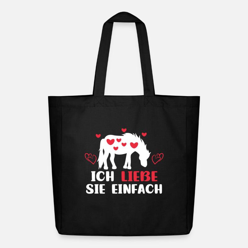Pferdeliebe Herz Islandpferde Statement Araber - Midweight recycelter Stoffbeutel von Stanley/Stella - Schwarz