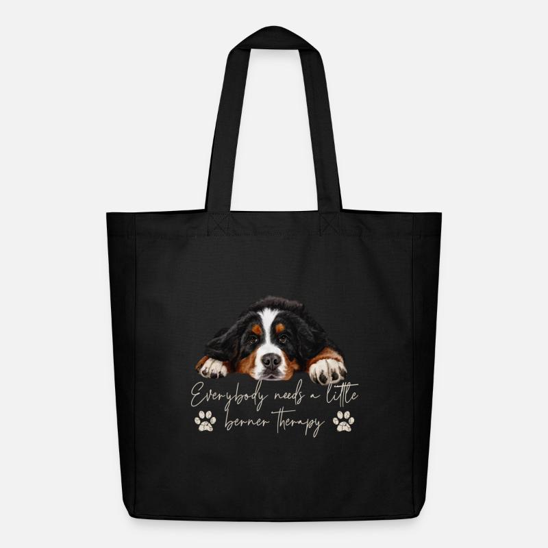 Berner Sennenhund - Midweight recycelter Stoffbeutel von Stanley/Stella - Schwarz