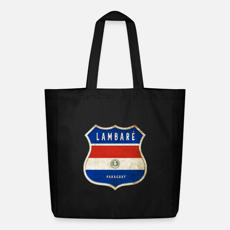Lambaré Paraguay Wappen Flaggen Design - Midweight recycelter Stoffbeutel von Stanley/Stella - Schwarz