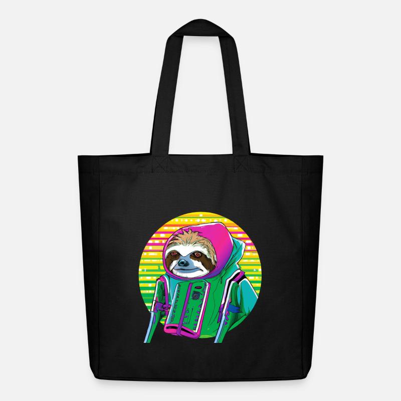 Cyber Punk Sloth - Ukiyo-e Stil. - Midweight recycelter Stoffbeutel von Stanley/Stella - Schwarz