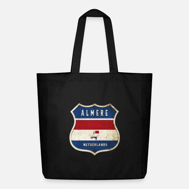 Almere Niederlande Wappen Design - Midweight recycelter Stoffbeutel von Stanley/Stella - Schwarz