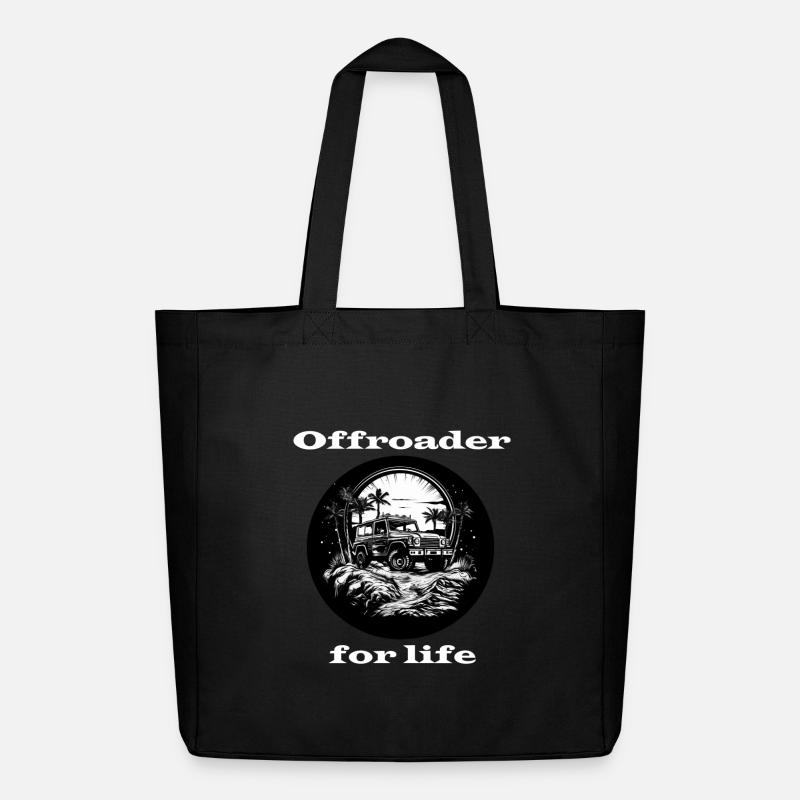 Offroader for life weiß - Midweight recycelter Stoffbeutel von Stanley/Stella - Schwarz