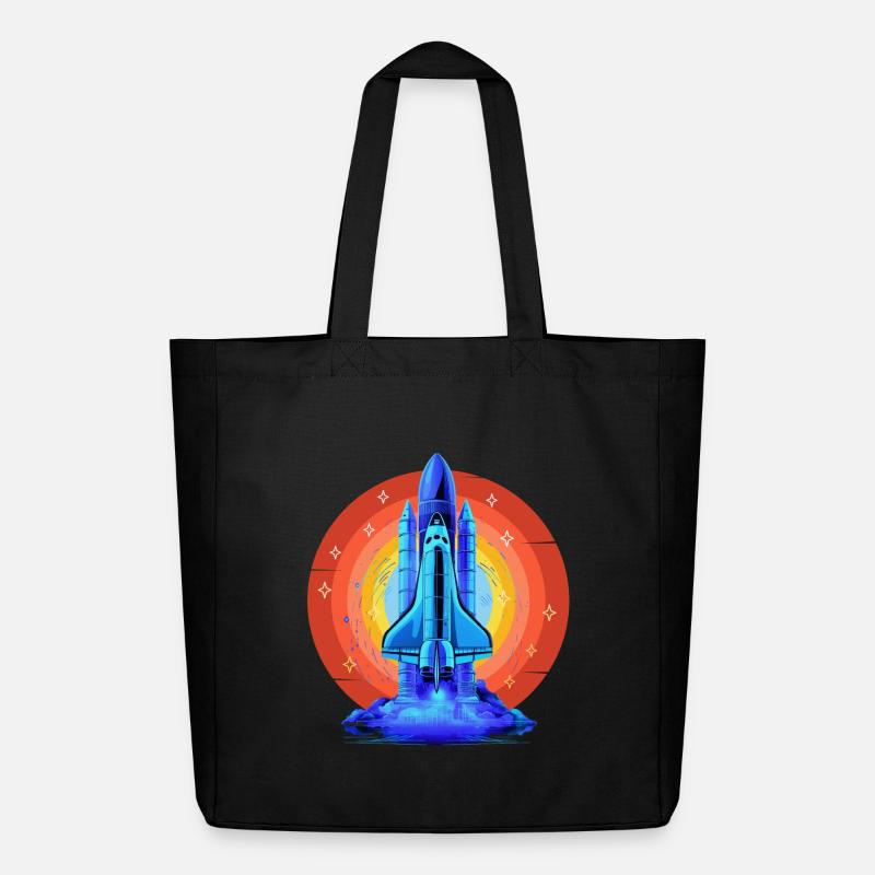 BLAUES SPACE SHUTTLE RETRO VINTAGE - Midweight recycelter Stoffbeutel von Stanley/Stella - Schwarz