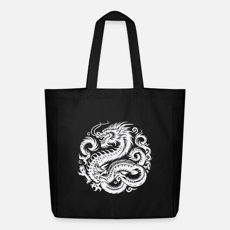 Chinesisches Drachen-Tattoo - Midweight recycelter Stoffbeutel von Stanley/Stella - Schwarz