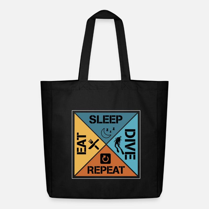 Eat sleep dive repeat - Midweight recycelter Stoffbeutel von Stanley/Stella - Schwarz