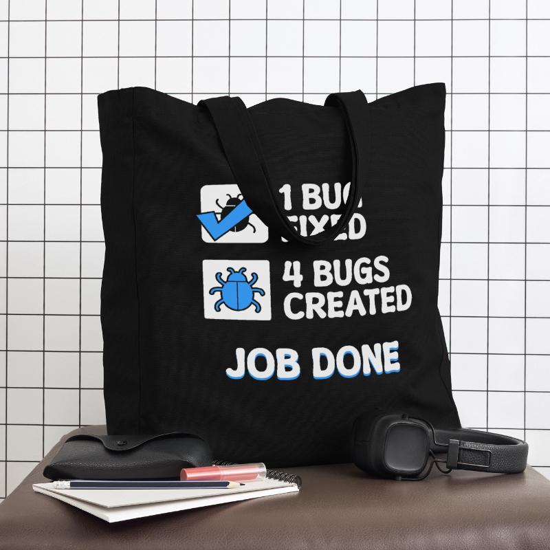 Bugfixing Developer Bugs Code Statement Informatik Midweight recycelter Stoffbeutel von Stanley/Stella
