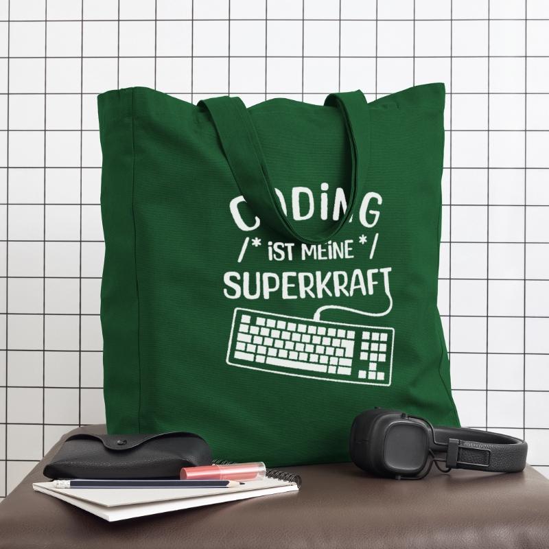 Code Skripting Statement Computerfreak Developer Midweight recycelter Stoffbeutel von Stanley/Stella