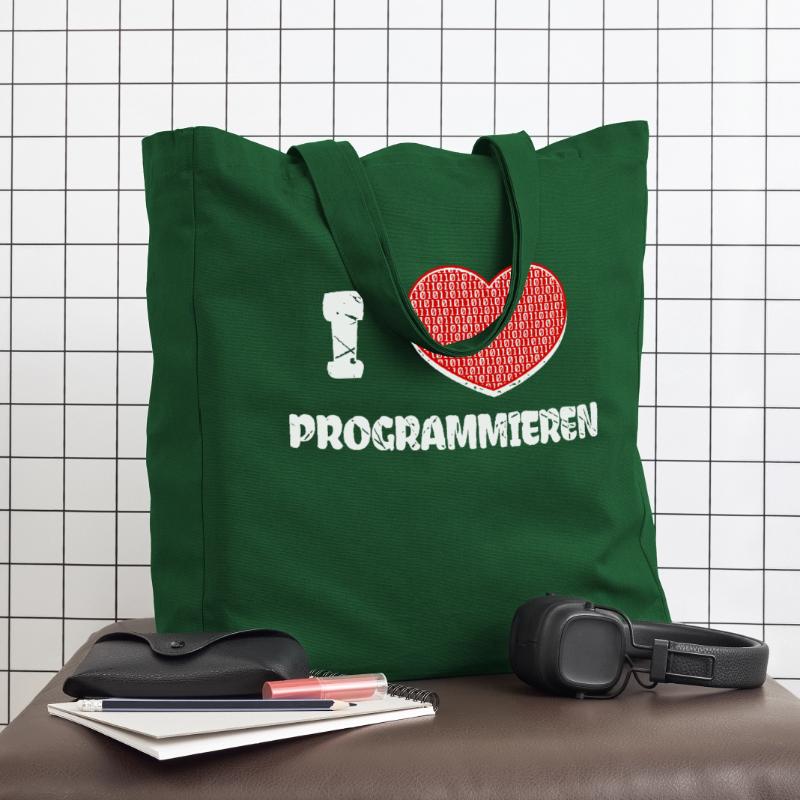Developer Heart Programmer Statement Computer Science Midweight Recycled Tote Bag by Stanley/Stella