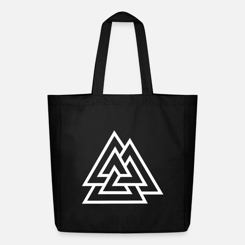 Valknut weiß - Midweight recycelter Stoffbeutel von Stanley/Stella - Schwarz