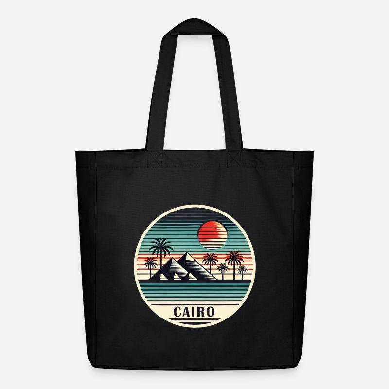 Le Caire, Égypte, Pyramides, Désert - Tote bag Stanley/Stella Midweight recyclé - noir