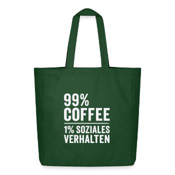 99% Coffee - Midweight Recycled Tote Bag by Stanley/Stella - bottle green - Front