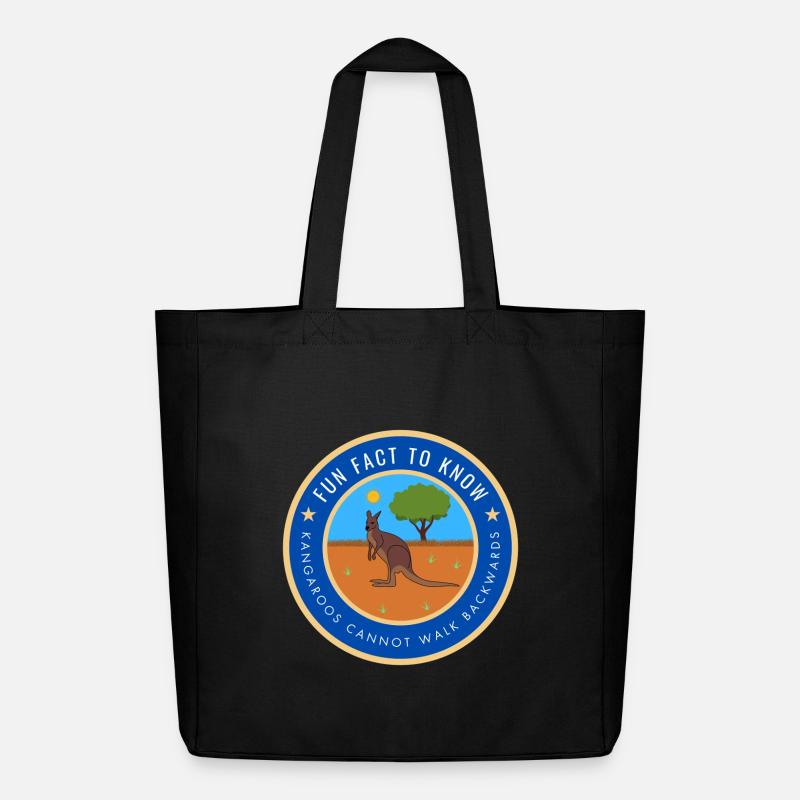 Kangaroos cannot walk backwards - Midweight Recycled Tote Bag by Stanley/Stella - black