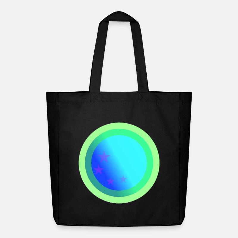 Celestial Blue Constellation Design - Midweight Recycled Tote Bag by Stanley/Stella - black