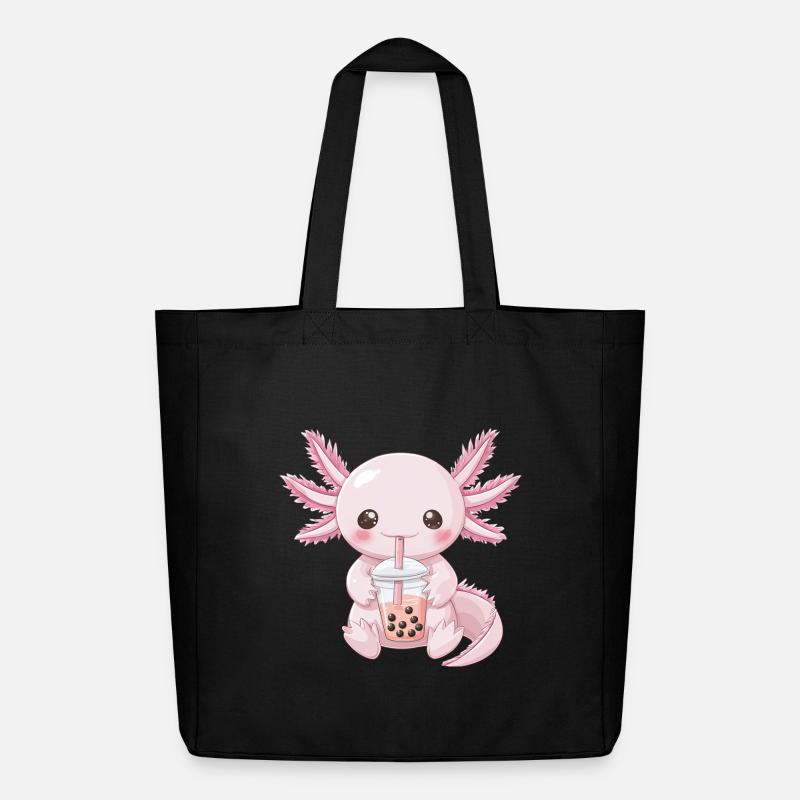 Kawaii Anime Axolotl Bubble Tea Boba Tea - Midweight recycelter Stoffbeutel von Stanley/Stella - Schwarz